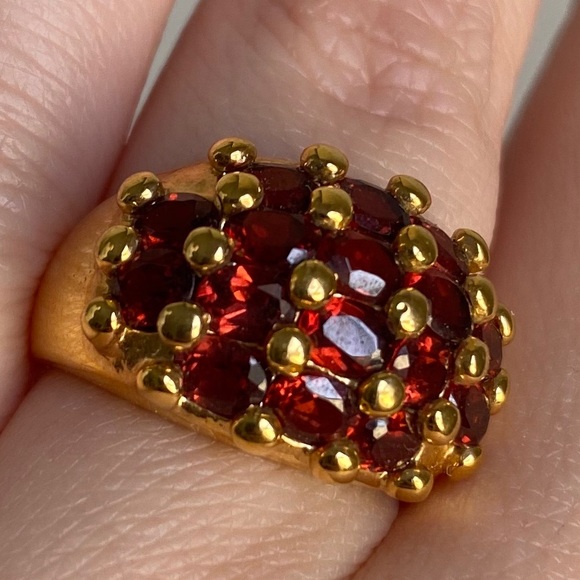 Vintage 5/6 Real Gold Garnet Ring Jan Birthstone - Picture 8 of 10